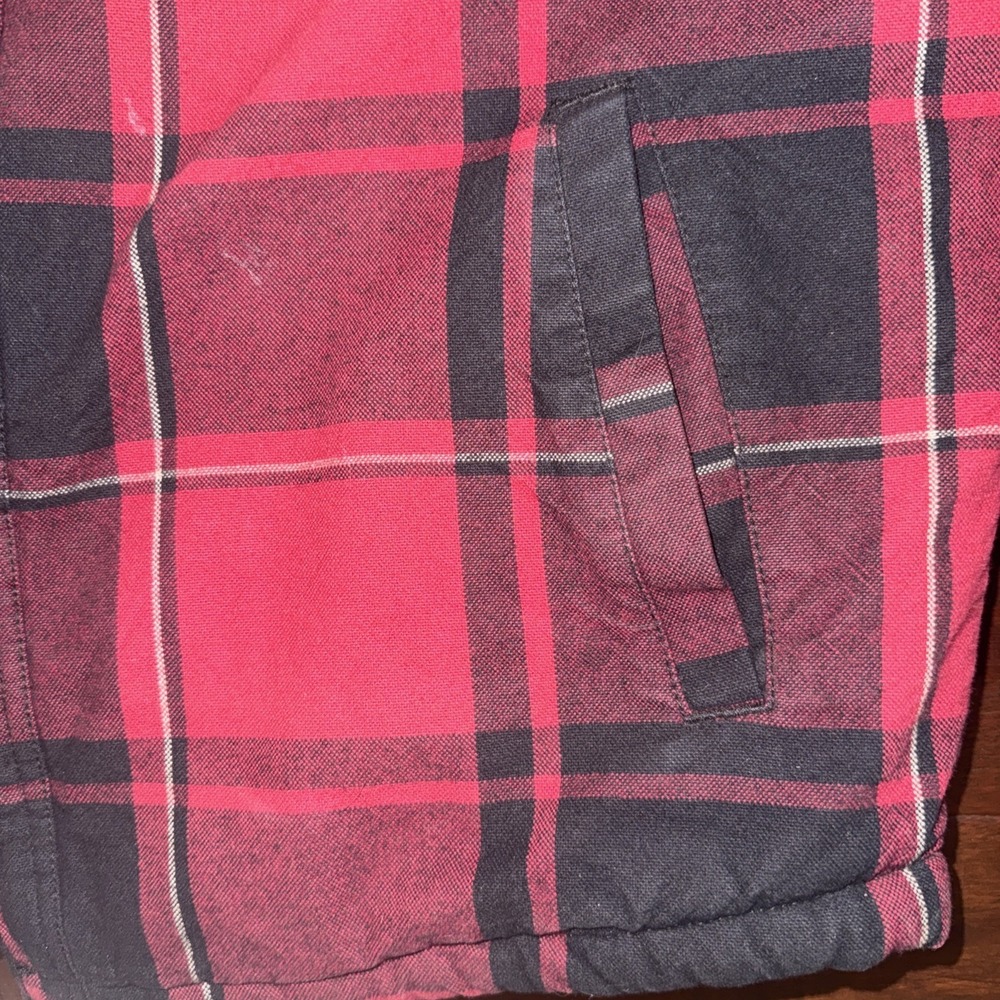 Ultimate Terrain Flannel Shirt Jacket Snaps Corduroy Patches Sherpa Lined Large - Picture 5 of 9